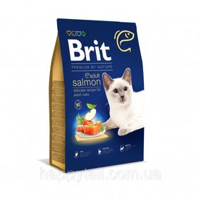 Сухой корм для взрослых кошек Brit Premium Cat by Nature Adult Salmon с лососем 8 кг