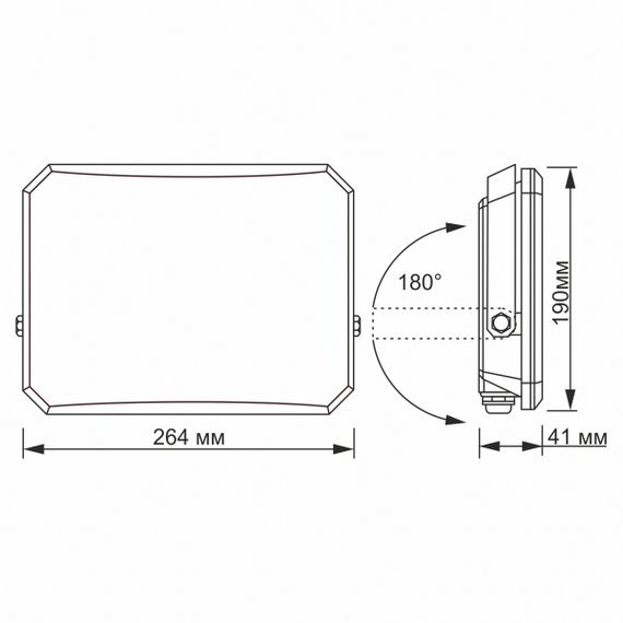 Светодиодный прожектор VIDEX F3 100W 5000K 220V Black (VLE-F3-1005B) | Зображення 7