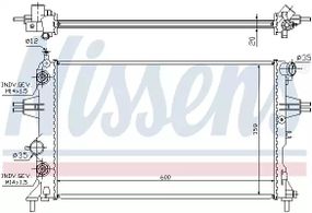 Радіатор охолодження двигуна VAUXHALL ASTRA, OPEL ASTRA, NISSENS (632461)