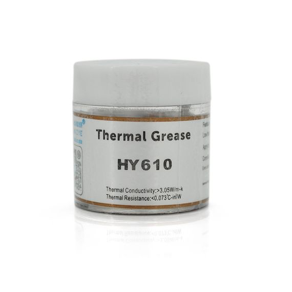 Паста термопровідна HY-610 10g, банку, Gold,> 3,05W / m-K, <0.073 ° C-in² / W, -30 ° ≈280 °, В'язкість -1K cPs, OEM Q38