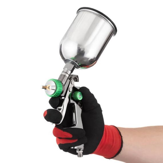 Фарбопульт пневматичний LVLP GREEN професійний, верхній металевий бачок INTERTOOL PT-01311 | Зображення 5