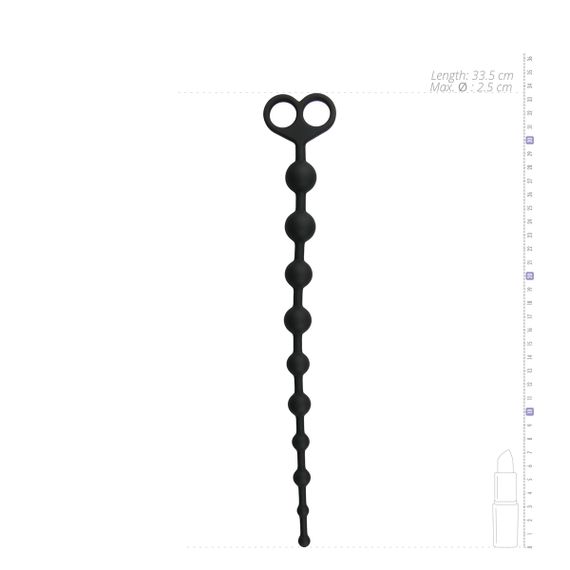 Анальні намисто Long Anal Beads чорні, 33.5 см x 2.5 см | Зображення 3