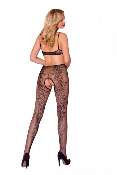 Бодістокінг з ажурної сітки із вирізами з боків та доступом Casmir CA002 чорний | Зображення 1