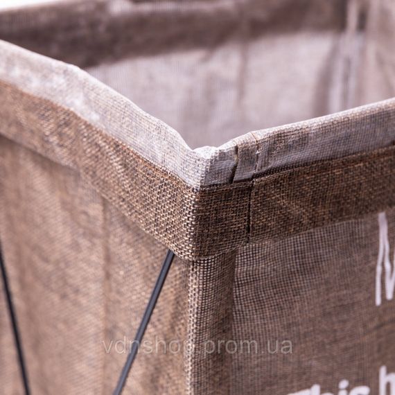 Кошик для білизни на підставці 36×32×52 (см) м'який Коричневий HP-41-11HAKI | Зображення 2