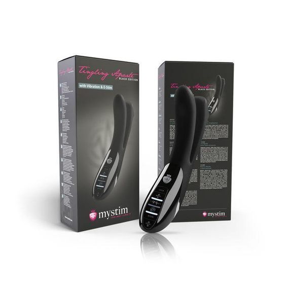 Вибратор двойной с электростимуляцией Mystim Tingling Aparte eStim Black, миостимулятор | Зображення 6