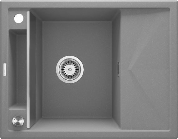 Мийка кухонна Deante Magnetic, граніт, прямокут., з крилом, 640х500х219мм, чаша - 1, врізна, сірий (ZRM_S11A)