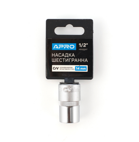 Насадка шестигранна 1/2" 14 мм CrV APRO