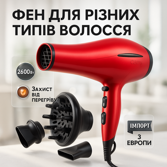 Фен для укладки локонов, Фены для сушки волос, Фен обычный укладки волос Хороший мощный IP-46