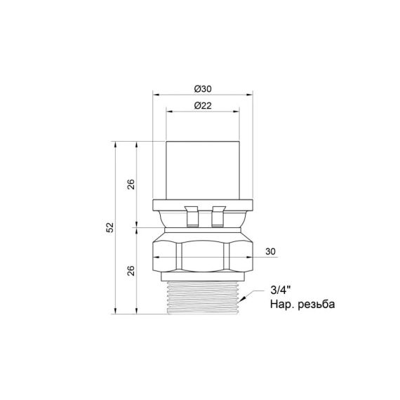 Перехідник прес Icma 20х3/4" ЗР №402 | Зображення 1