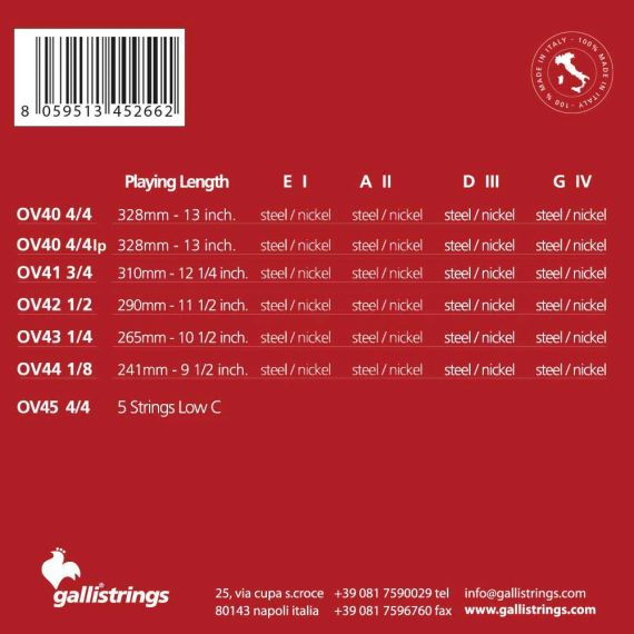 Струни для скрипки Gallistrings OV40LP, 4/4 Ouvertune, MEDIUM, Steel | Зображення 1
