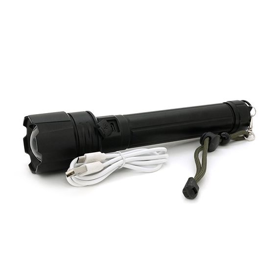 Ліхтар ручний Bailong BL-L-6-P90, 1LED P90, 50W, 3 режими, ZOOM, 2х18650/12800 Black, IP44, кабель USB-micro, 230х50х32мм, BOX | Зображення 4