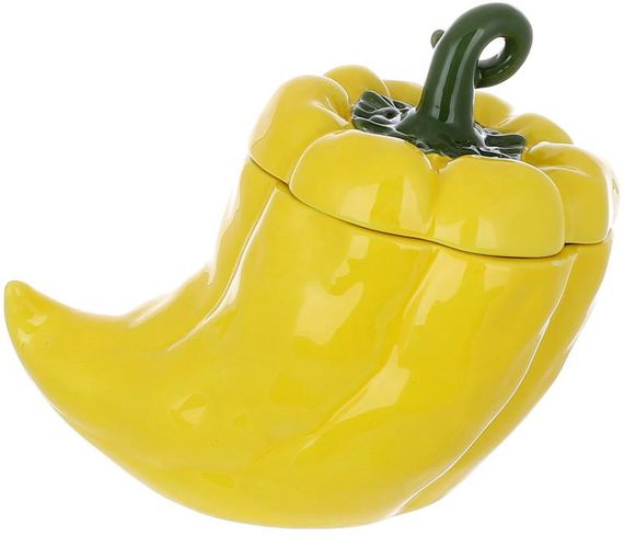 Банка керамічна "Pepper" 600мл, для сипучих продуктів, Жовтий перець