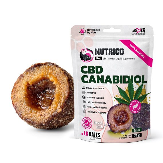 Ласощі з конопляною олією для собак малих порід LK Baits Pet Nutrigo CBD, 75 гр