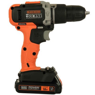 Шуруповерт Black&amp;Decker 18 В, 1.5Ah, 45 Нм,0-360/0-1400 об/мин, 21000 уд/мин, 1.3 кг (BCD003C1) | Зображення 9