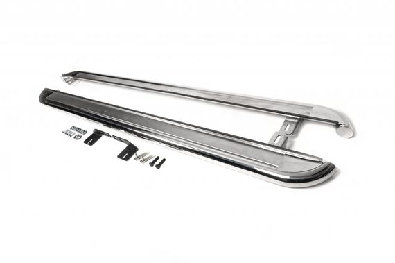 Боковые пороги Premium (2 шт, нерж) 42 мм, короткая база для Volkswagen T5 Caravelle 2004-2010 гг | Зображення 3