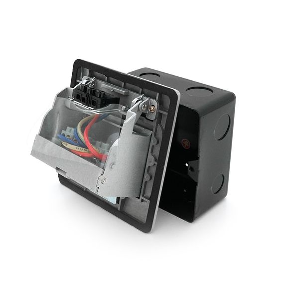 Розетка подвійна напольная висувна із заземленням J28L, Input: AC 100-250V 16A, White | Зображення 4