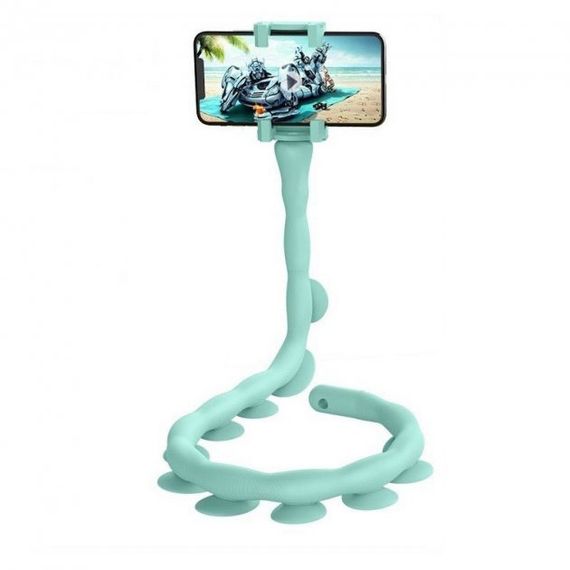 Гнучкий тримач для телефону з універсальними присосками Cute Worm Lazy Holder. Колір блакитний EZ-81 | Зображення 7