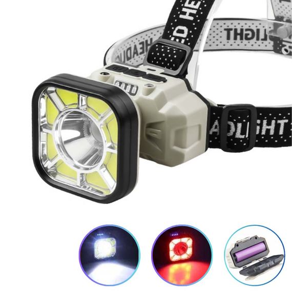 Ліхтар налобний 826X-XPE+8COB(White+Red) 1x18650 | Зображення 2