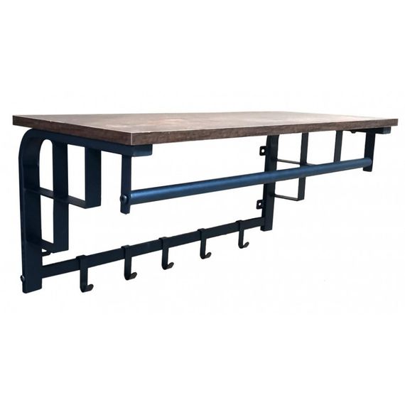 Вешалка настенная для одежды с полкой 76 см Bonro Бонро BN-124 (42400430)