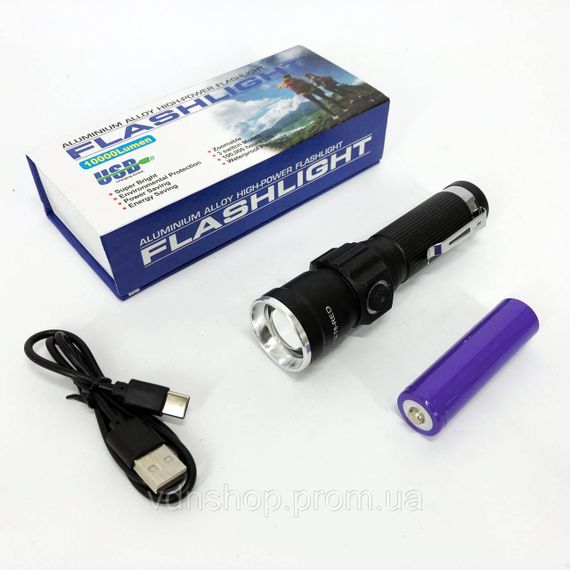 LED ліхтар із зарядкою PLD-1812-T6, Компактний портативний ліхтар LED потужний на вулицю UK-56 | Зображення 1