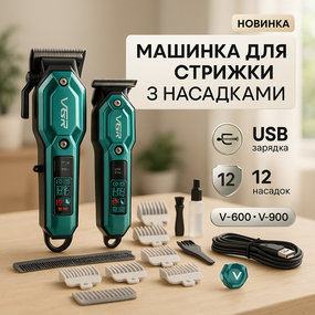 Аккумуляторная универсальная машинка для стрижки VGR 2 в 1 VGR V-600 V-900, Машинка для стрижки от акб XP-68