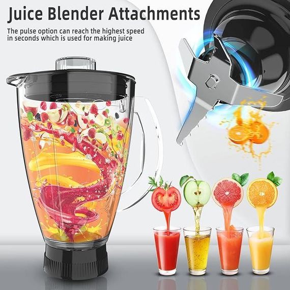 Універсальний кухонний комбайн Homlee 3 в 1, 1800 Вт — тістоміс, міксер, м’ясорубка, соковичавниця 1,5 л, чаша 5,5 л | Зображення 3