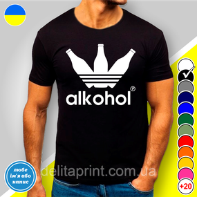 Футболка з принтом Adidas Alkohol B&W Style