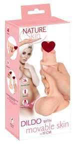 Фалоімітатор - Nature Skin Dildo With Movable Skin, 19 см Sex Aura