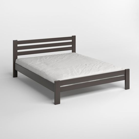 Двоспальне дерев&#039;яне ліжко Mebigrand Прем&#039;єра Графітовий (RAL9011) 180х200 см (MBG-2846) | Зображення 1