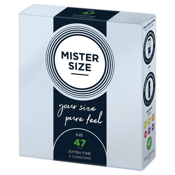Презервативи Mister Size - pure feel - 47 (3 condoms), товщина 0,05 мм | Зображення 1