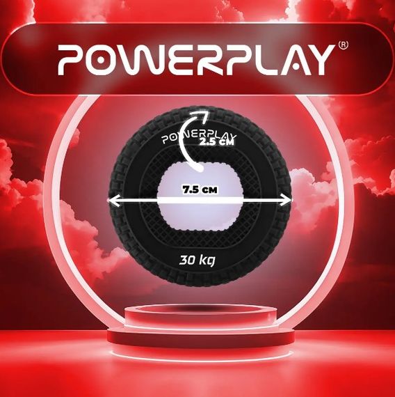 Еспандер кистьовий силіконовий PowerPlay PP-4333 Hand Grip Hard 30 кг Чорний (PP_4333_Black_30kg) | Зображення 4