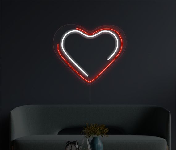 Неоновий світильник Серце подвійне 280х230 acr-n000004 | Зображення 2