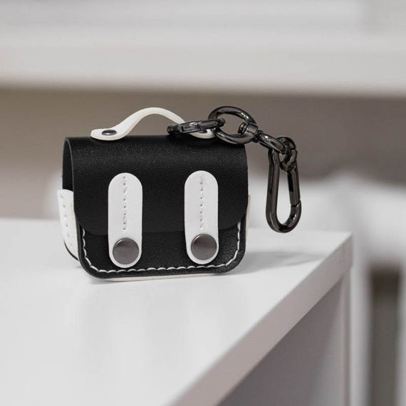 Кожаный футляр Briefcase для наушников AirPods Pro Black / White | Зображення 2