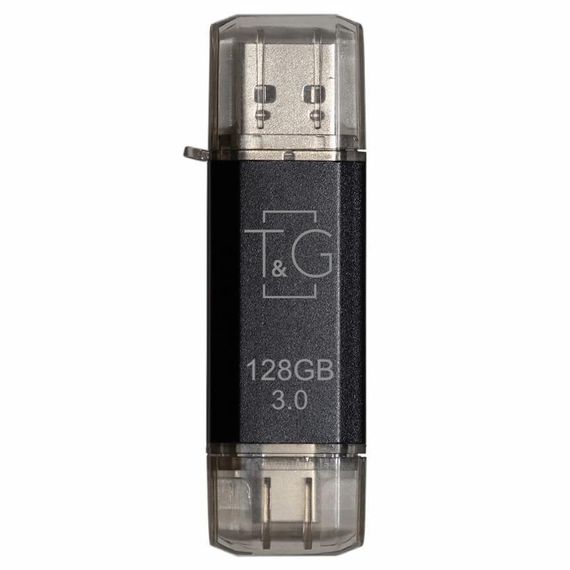 Флеш-накопичувач T&G 009 Star Series 2in1 USB 3.0 (USB-A/C) — 128GB Чорний | Зображення 1