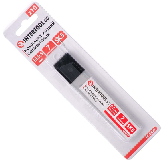 Комплект лез сегментних 18 мм, 7 сегментів, сталь SK5, 10 од. INTERTOOL HT-0527 | Зображення 1