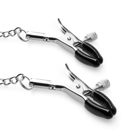 Затискачі для сосків з кляпом Bedroom Fantasies Nipple Clamps & Silicone Gag Ring Сріблясто-чорні One Size | Зображення 4