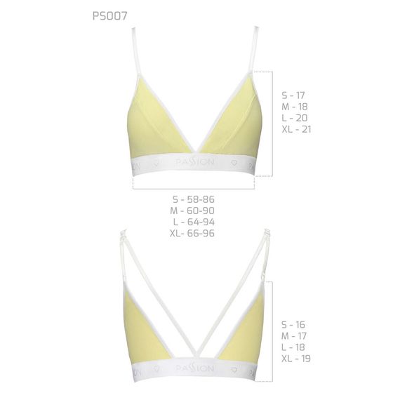 Спортивный топ с двойными бретелями Passion PS007 TOP M, yellow | Зображення 4