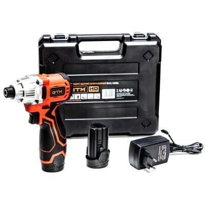 Шуруповерт GTM ударный IS12/120BL, 12В, 120Нм, 0-3000 об/мин, 2x2Ah (IS12/120BL)