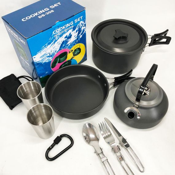 Якісний туристичний посуд, Набір для пікніка подарунок, Набір посуду для багаття | Зображення 1