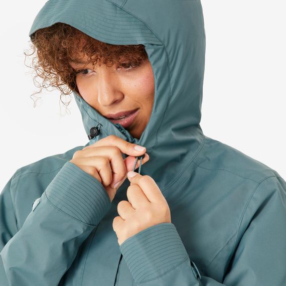 Куртка жіноча NH500 для туризму водонепроникна зелена - XS | Зображення 9