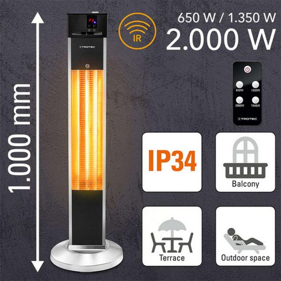 Обігрівач інфрачервоний Trotec IRS 2000 E 2000 W Silver/Black (1410003920) | Зображення 6