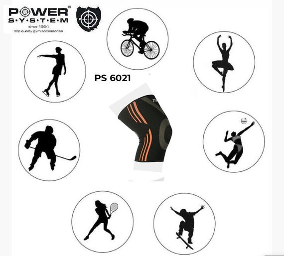 Наколінники Power System PS-6021 Knee Support Evo Black/Orange (пара) XL | Зображення 5