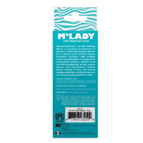 Вібромасажер M’Lady Mini Vibrating Wand Teal Sex Aura | Зображення 4