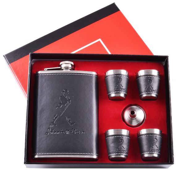 Подарочный набор 6в1 фляга, рюмки, лейка "Johnnie Walker" TZ-3
