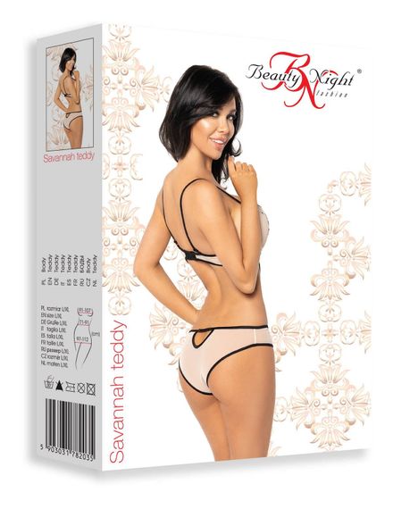 Боди Beauty Night SAVANNAH TEDDY Экрю S/M | Зображення 7