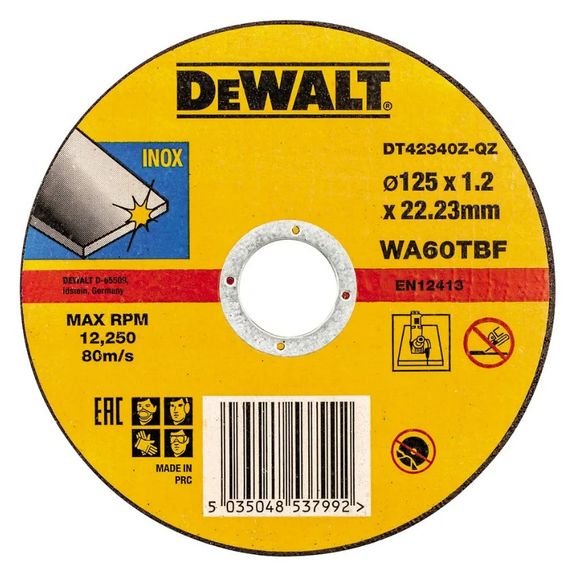 Круг відрізний DeWALT INOX 125х1.2х22.23 мм (DT42340Z)