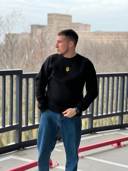 Світшот Тризуб Фліс чорний S M | Зображення 2