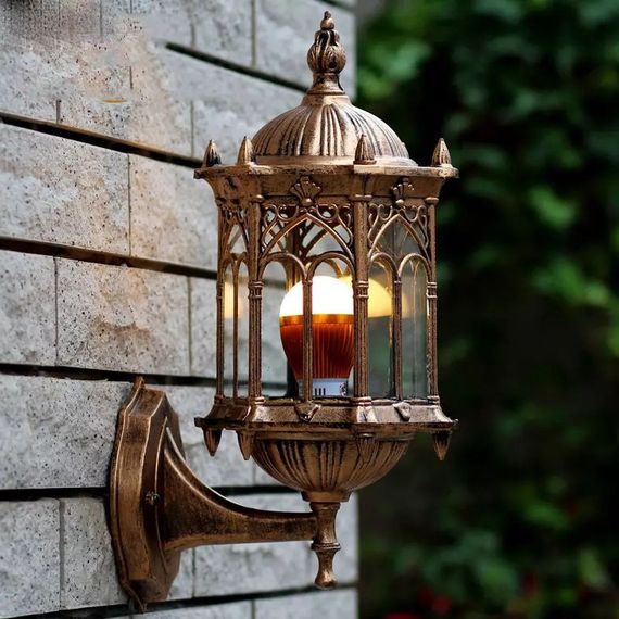 Ліхтар вуличний настінний 26084 Золото 35х14х19 см. | Зображення 2