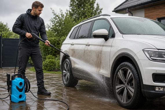 Мийка високого тиску MKA-03 1400 Вт 100 бар • Електрична мінімийка 220V для авто, плитки, двору, фасаду та садового прибирання | Зображення 3