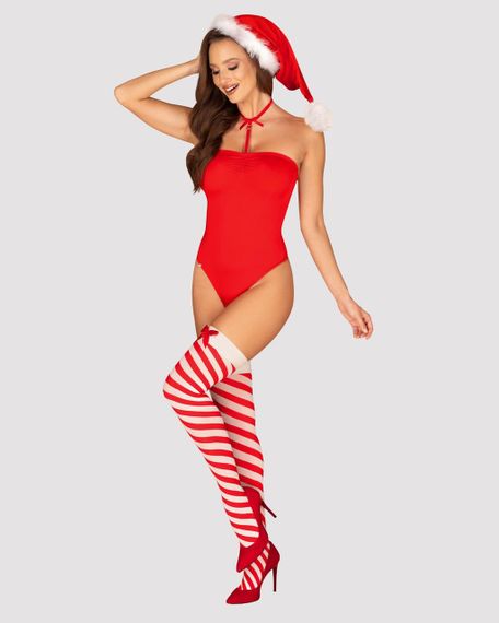 Боди Obsessive Kissmas teddy red L/XL sexstyle